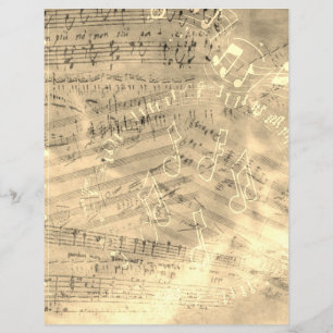 Folha de Colagem de Música Dourada Scrapbooking P