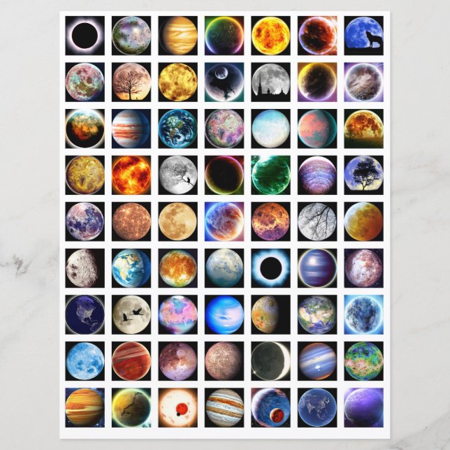 Folha de colagem espaço exterior Elementos do livr (Frente)