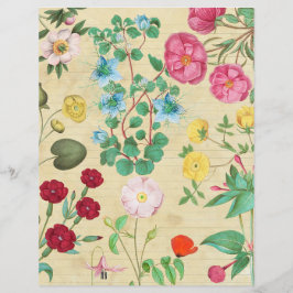 Folha de Colagem Floral Vintage