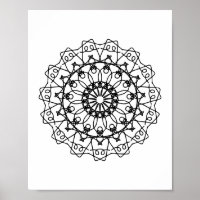 Folha de cores Mandala DIY Wall Art Poster