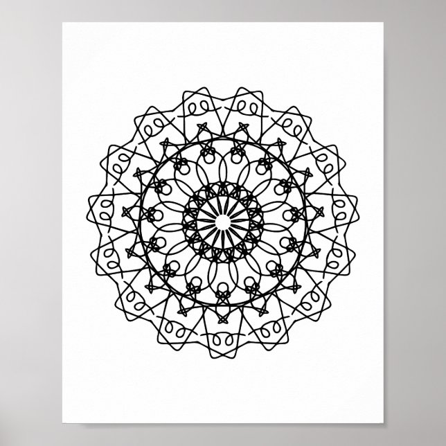 Folha de cores Mandala DIY Wall Art Poster (Frente)