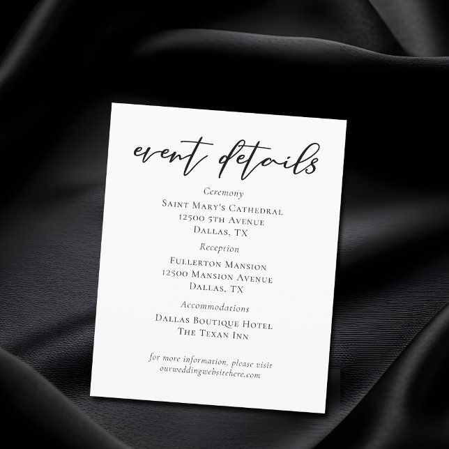 Folha de Detalhes de Evento de Casamento com Letra (Criador carregado)
