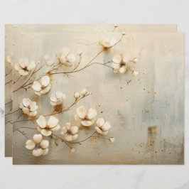 Folha de Diário de Lixo Floral Rustic Vintage