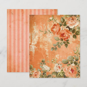 Folha de Diários Floral em Laranja Vintage