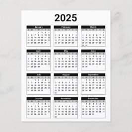 Folha de Documentos do Calendário Anual de 2025 Pr