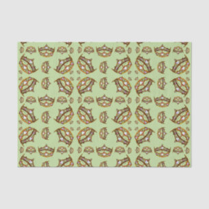 Folha de Dourado Coração Coroa Tiaras Papel de Tec