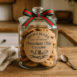Folha de Etiquetas de Biscoitos Caseiros com Choco