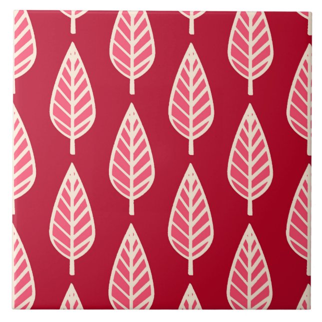 Folha de faia - Vermelho-rubi e creme (Frente)