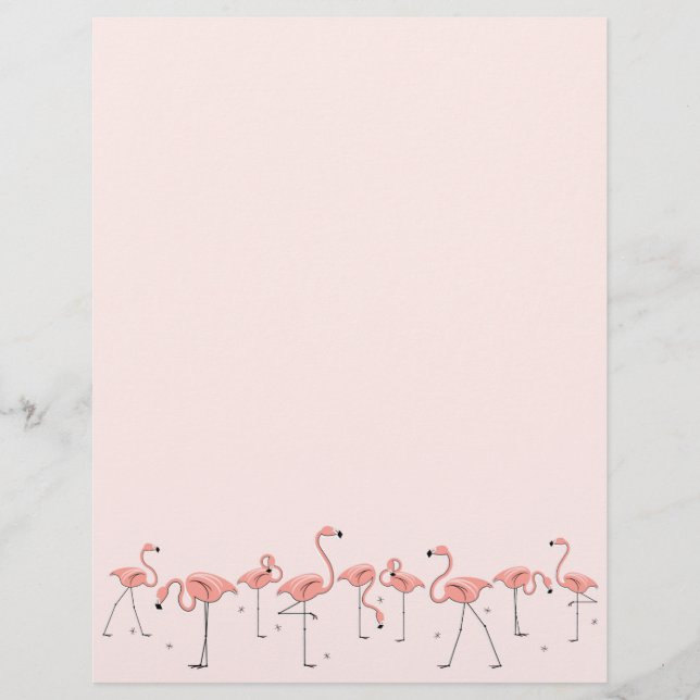 Folha de Flamingos Cor-de-rosa (Frente)