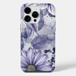 Folha de Flor Roxa Aquarela Desenho à Mão