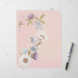 Folha de flores silvestres Papel de carta