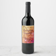 "Folha de Inverno" Rótulos de Vinho Âmbar, Conjunt