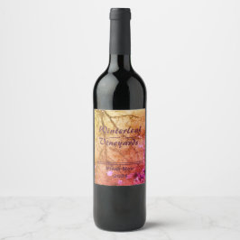 "Folha de Inverno" Rótulos de Vinho Âmbar, Conjunt