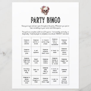 Folha de jogo RIP Youth Party Bingo