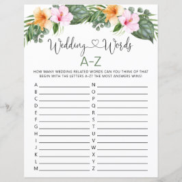 Folha de jogos de palavras casadas A-Z Chá de pane