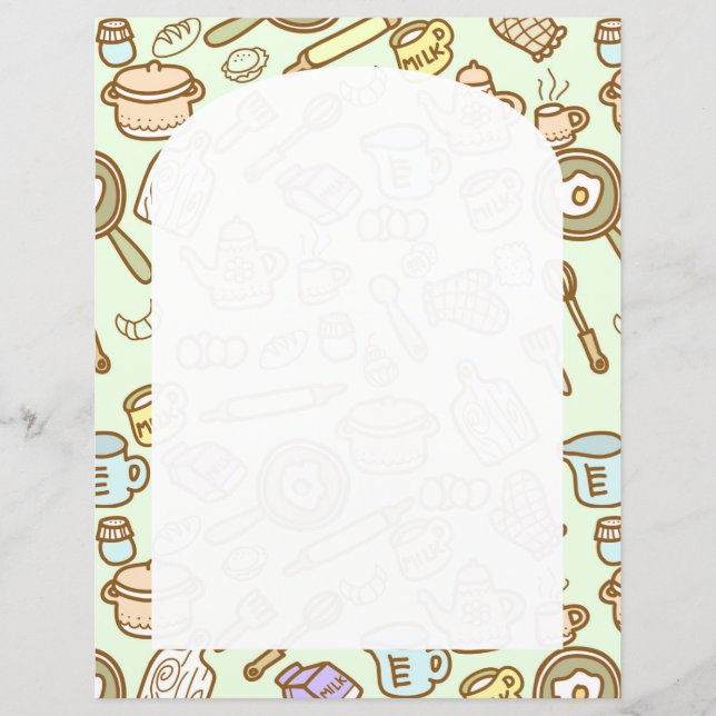 Folha de Livro Verde de Kitchenware Cujo Cachenwar (Frente)