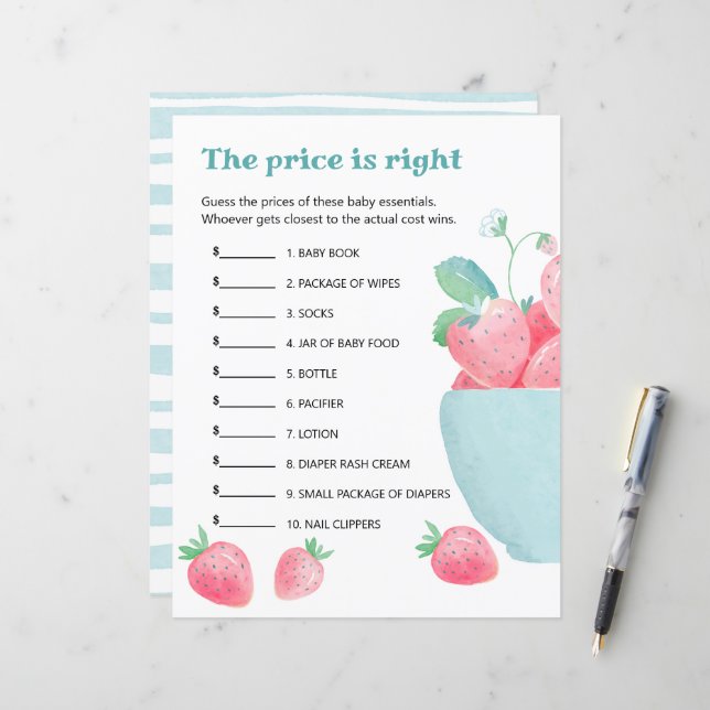 Folha de morangos bonitos de caça de chá de fralda (Frente/Verso In Situ)