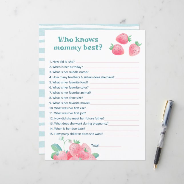 Folha de morangos bonitos de caça de chá de fralda (Frente/Verso In Situ)