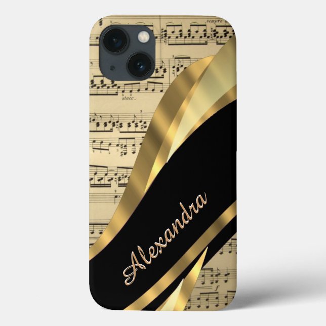 Folha de música elegante personalizada (Verso)