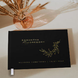 Folha de Ouro de Monograma de Casamento Elegante