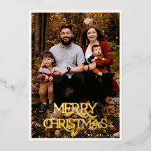 Folha de Ouro Feliz Natal Black & White Stripe