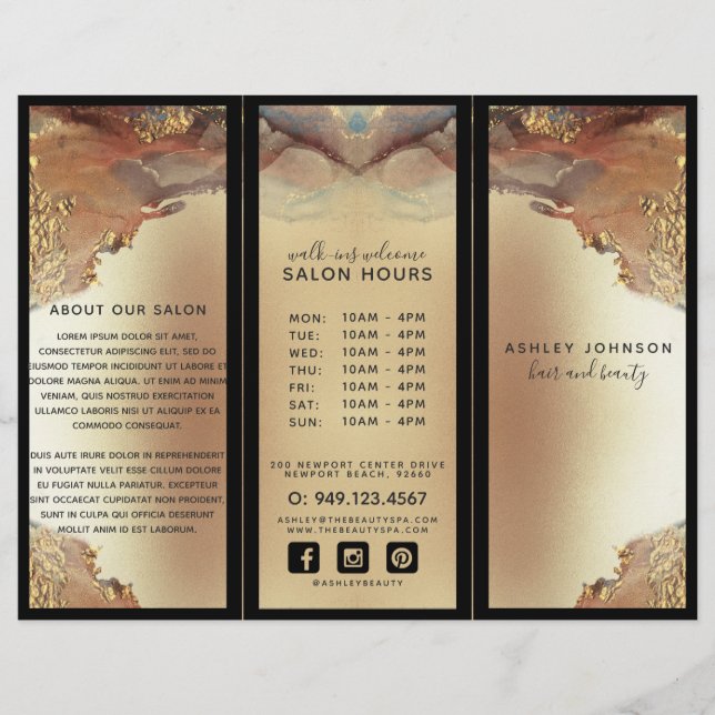 Folha de ouro minimalista moderna (Frente)