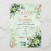 Folha de ouro rosa verde folhas casamento