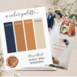 Folha de Paleta de Cores de Casamento de Fenda do<br><div class="desc">Placa de Paleta de Cores de Casamento Prurido do Marinho Clássico 2024</div>