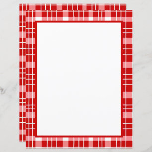 Folha de papel amadora de xadrez vermelha-branca