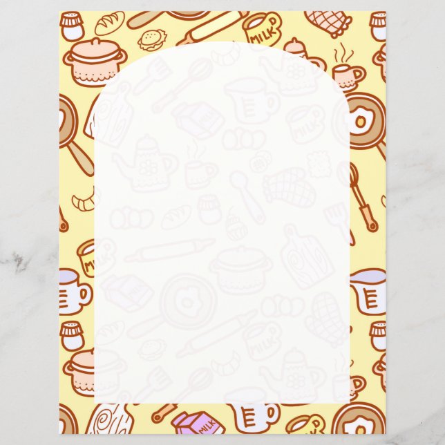 Folha de Papel Amarelo Gelado de Kitchenware (Frente)