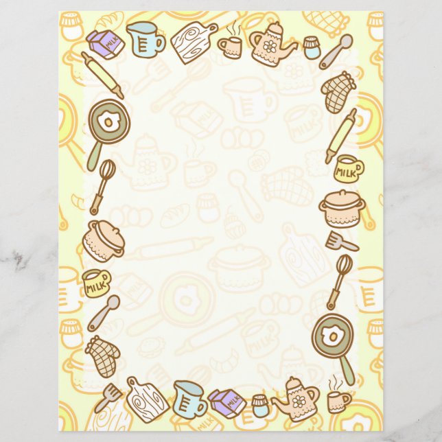 Folha de Papel Amarelo Gelado de Kitchenware (Frente)