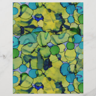 Folha de papel aquarela abstrata verde azul turque