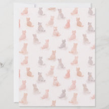 Folha de Papel com Estampa de Gato em Aquarela Neu