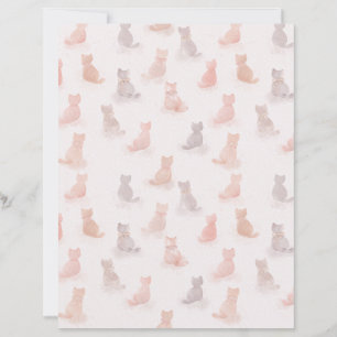 Folha de Papel com Estampa de Gato em Aquarela Neu