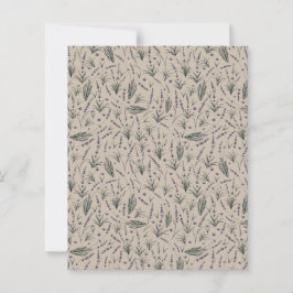 Folha de Papel com Padrão Botânico de Lavanda