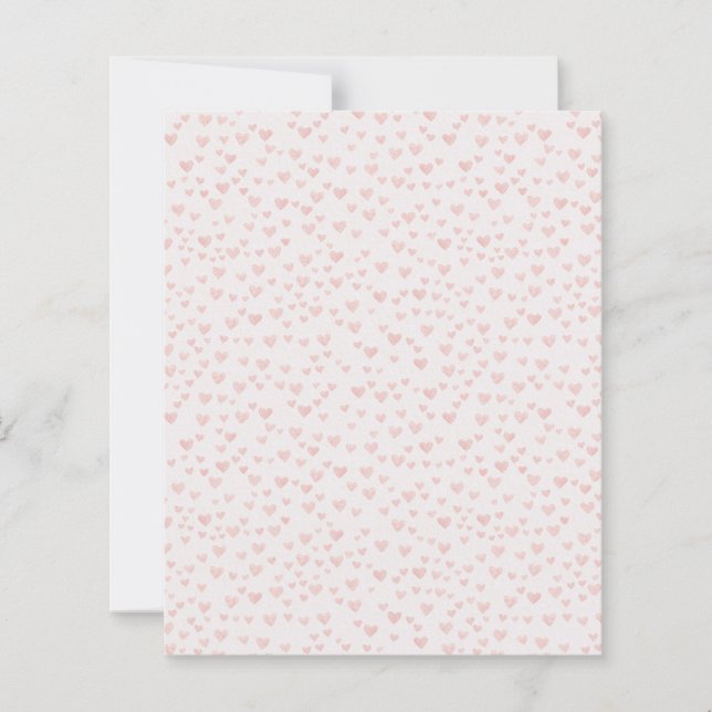 Folha de Papel com Padrão de Coração Rosa Suave (Frente)