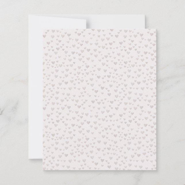 Folha de Papel com Padrão de Corações Neutros (Frente)