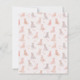 Folha de Papel com Padrão de Gato e Coração