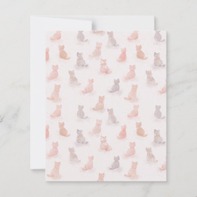 Folha de Papel com Padrão de Gato Macio (Frente)