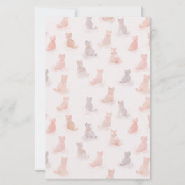 Folha de Papel com Padrão de Gatos Pastel