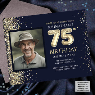 Folha de Papel de Balão Dourado Foto de 75º aniver