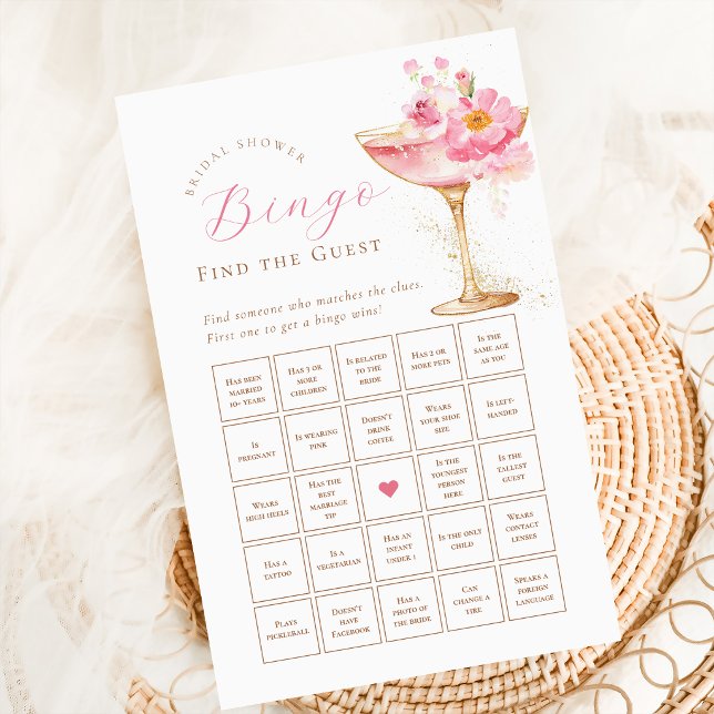 Folha de Papel de Bingo de Chuveiro de Noiva Flora (Criador carregado)