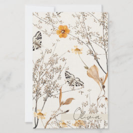 Folha de Papel de Borboleta Floral de Outono