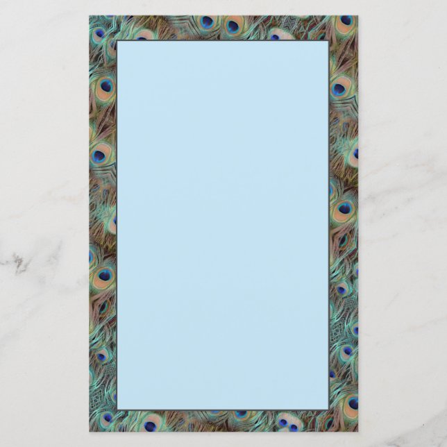 Folha de Papel de carta de Design de Patilha Azul (Frente)