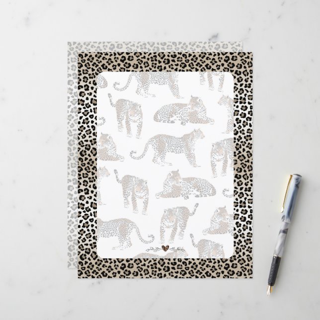 Folha de papel de carta, Impressão Leopardo, (Frente/Verso In Situ)