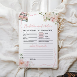 Folha de Papel de Cartão de Jogo de Previsões e Co