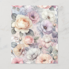 Folha de Papel de Elegantes Flores de Rosa