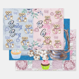 Folha de Papel de Embalagem Conjunto de 3 Revelaçõ