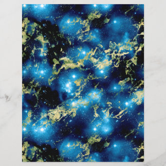 Folha de Papel de Escrapão da Galáxia Marble Azul