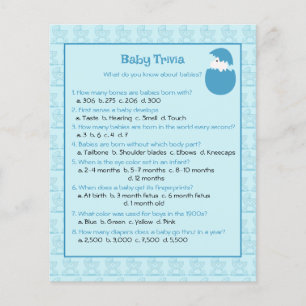 Folha de Papel de Jogo de Teste de Bebê Trivia